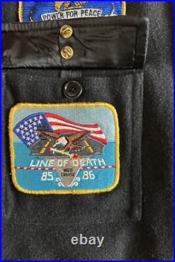 1985 Vtg US Navy Med Cruise Jacket USS CORRAL SEA CV-43 Wool Combat Patch 80s