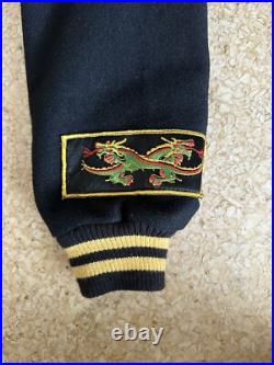 1985 Vtg US Navy Med Cruise Jacket USS CORRAL SEA CV-43 Wool Combat Patch 80s