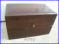 1995 USNA US Naval Academy TUDOR CRYSTAL BRANDY SNIFTERS Wooden Case 5.5 High