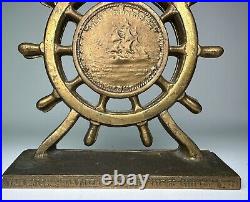 19R Old Ironsides U. S. Frigate Constitution Salvaged Metal Book Ends 1927