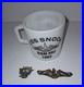 3pc-US-Navy-Lot-Coffee-Cup-Sterling-Submarine-Warfare-Insignia-Cap-Badge-VTG-01-up