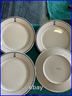 4 Buffalo China US Navy USN Fouled Anchor 10 inch Dinner Plates
