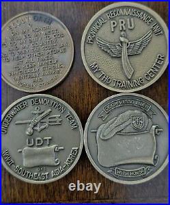 4 Different United States Navy Military Team Challenge Coins