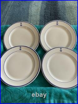 4 Shenango China US Navy USN Fouled Anchor 9 1/2 inch Dinner Plates
