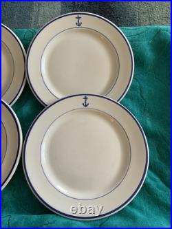 4 Shenango China US Navy USN Fouled Anchor 9 1/2 inch Dinner Plates