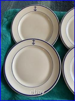 4 Shenango China US Navy USN Fouled Anchor 9 1/2 inch Dinner Plates