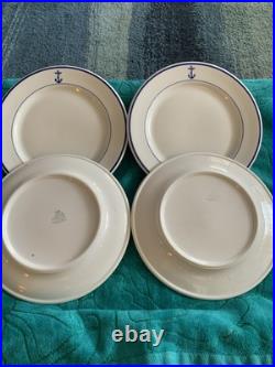 4 Shenango China US Navy USN Fouled Anchor 9 1/2 inch Dinner Plates