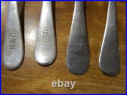 (4) Usn Marked 4pc Settings Usn Knife Fork Soupspoon Teaspoon (16 Pcs Total) Usn
