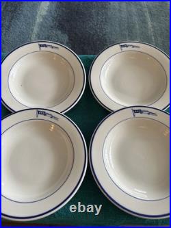 4 Vintage US NAVY Captain Shenango China SOUP BOWL 4 Star Flag/Pennant 9
