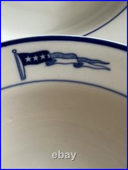 4 Vintage US NAVY Captain Shenango China SOUP BOWL 4 Star Flag/Pennant 9