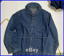 40s vintage usn shawl collar Navy Ww2 Denim Jacket