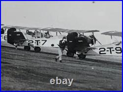 5 1930's PHOTOS USS RANGER AIRCRAFT CARRIER VF-1 Nieuport OL-8 T4M TG BIPLANES