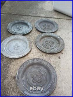 5 Rare Vhtf Vintage United States Navy Metal Wall Plate/ Sign