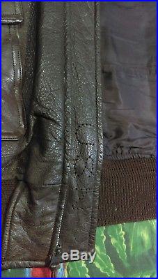 50s USN Intermediate G1 Flight Jacket Vintage Vtg LW Foster Leather Rare 782342