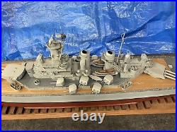 5ft Hand Made Antique/Vintage Model USS North Carolina BB 55 Destroyer