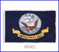5x8 ft US NAVY Official Military Insignia Flag Outdoor Print Nylon Made in USA