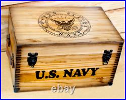 66030 US Navy Keepsake Box US Navy Wooden Chest and Tray US Navy Licensed
