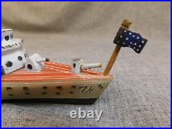 74 Manley Destroyer Ww1/ww2 Toy Model Ship Pottery Handmade