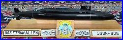 Amazing USS Ethan Allen (SSBN-608) 20 Submarine Model Wood Mounted Display