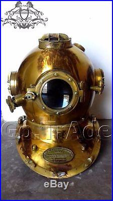 Antiaue Brass Boston 18 Diving Helmet U. S Navy Mark V Deep Sca Vintage Divers