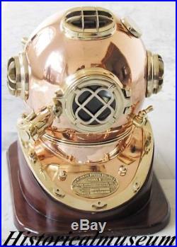 Antiqe U. S Navy Mark Copper & Brass 18 Scuba Beautiful Shine Divers Helmet