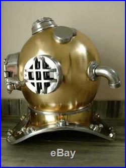 Antique 18 Diving Vintage Copper MARK V U. S Navy Deep Sea Divers Helmet Replica