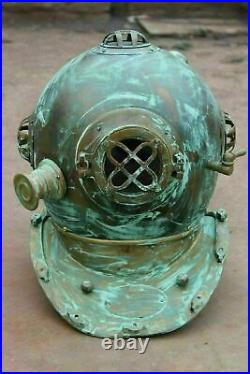 Antique 18 Old Diving Vintage Boston Scuba U. S Navy Deep Sea Diver Helmet Gift