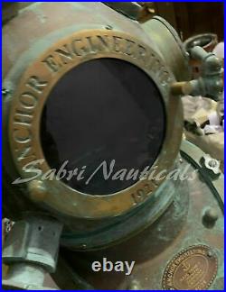 Antique Anchor Boston Diving Helmet Scuba Divers Old Navy Mark V Marine Helmet