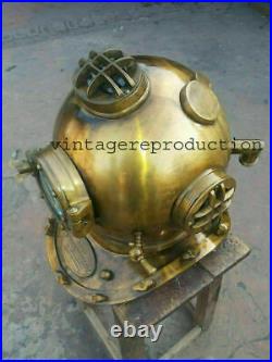 Antique Boston Morse Diving Helmet US Navy Mark V Deep SCA Scuba Divers Helmet