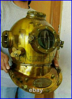 Antique Boston Scuba Divers Diving Helmet Navy Mark V Deep Sea Marine Diver Sca