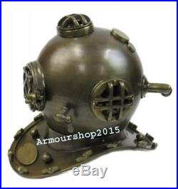 Antique Brass Aluminum Diving Helmet U. S. Navy Mark-V Full Size Replica