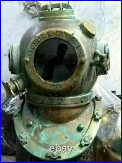 Antique Brass Anchor Diving Helmet Navy Mark V Deep Marine Divers Helmet Scuba