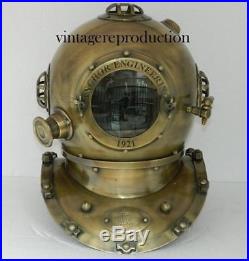 Antique Brass Diving Divers Helmet U. S Navy Mark V Reenactment Chritmas Gift