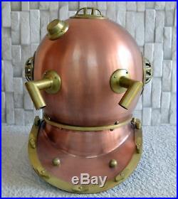 Antique Brass Diving Divers Helmet U. S Navy Mark V Reenactment Chritmas Gift