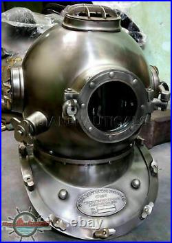 Antique Brass Scuba Divers Diving Helmet Navy Mark V Deep Sea Marine Morse Gift
