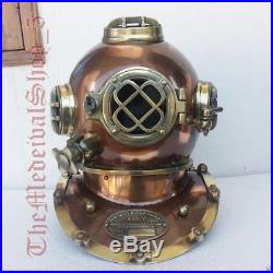 Antique Deep Sea Marine Boston U S Navy Divers Mark V Vintage Diving Helmet