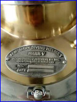Antique Diver Brass Nautical Diving Divers Helmet U. S Navy Mark V Vintage Scuba
