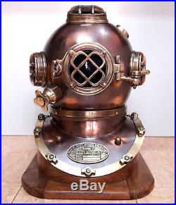 Antique Diving Helmet Morse Boston U. S Navy Mark V Scuba Divers Helmet WithBase