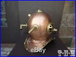 Antique Diving Helmet U. S Navy Anchor Engineering Divers Helmet Deep Sea Replica