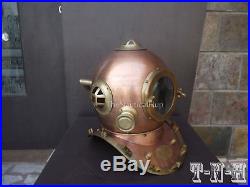 Antique Diving Helmet U. S Navy Anchor Engineering Divers Helmet Deep Sea Replica