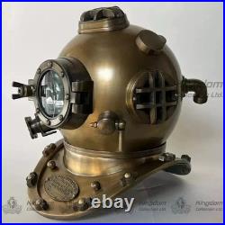 Antique Diving Helmet Vintage Brass Scuba Mark V Collectible Deep Sea Diving