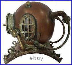 Antique Maritime Brass Deep Diving Helmet Mark V US Navy Nautical Collectible Gi