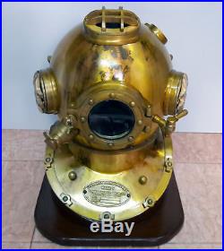 Antique Morse U. S Navy Mark V Brass 18 Boston Diving Helmet Scuba Divers Helmet