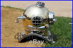 Antique Reenactment Nautical Solid Brass & Aluminum Morse U. S Navy Diving Helmet