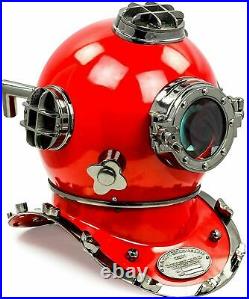 Antique Scuba Red Divers Diving Helmet US Navy Mark IV Deep Sea Maritime Diver