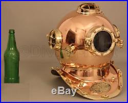 Antique Solid Copper & Brass U. S Navy Mark V Divers Diving Helmet Antique