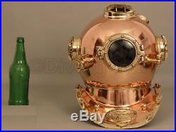 Antique Solid Copper & Brass U. S Navy Mark V Divers Diving Helmet Antique