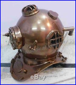 Antique Style Morse Diving Helmet U. S Navy Mark V Solid Iron Full Size 18