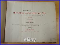 Antique The US Army and Navy 1776-1899 MILITARY Book 42 COLOR CHROMOLITHOGRAPH