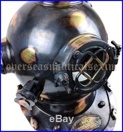 Antique U. S Navy Brass Divers Diving Helmet Deep sea Scuba Mark V FULL SIZE gift